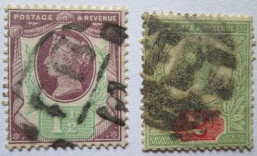 1887-1892 Great Britain Queen Victoria the 50th Anniversary 1/2P to 6P + 9P + 1900 1/2P Green