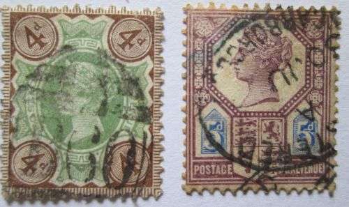 1887-1892 Great Britain Queen Victoria the 50th Anniversary 1/2P to 6P + 9P + 1900 1/2P Green