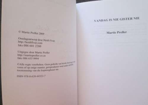 SIGNED Martie Preller: Vandag Is Nie Gister Nie & Die land van stories `n praktiese storiemaakkursus