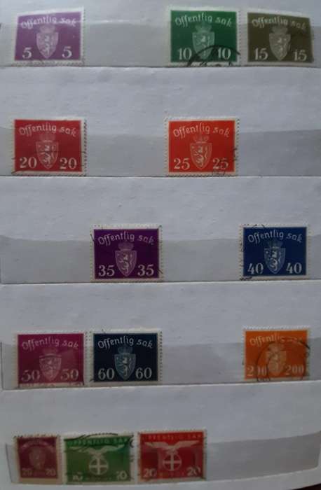 Norway Stamp Collection Over 80 Stamps: Post 1940s Offentlig Sak, 1980-1999