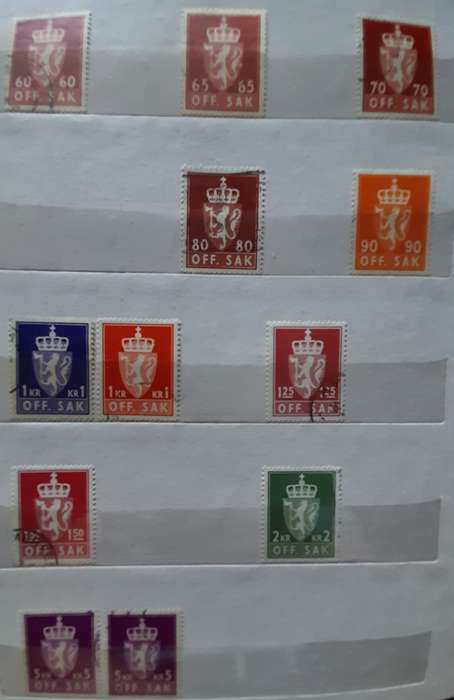 Norway Stamp Collection Over 80 Stamps: Post 1940s Offentlig Sak, 1980-1999
