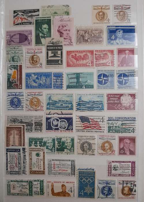 Comprehensive USA Stamp Collection, 1870 to 1985, Over 2100 Stamps & Stamp Blocks, America