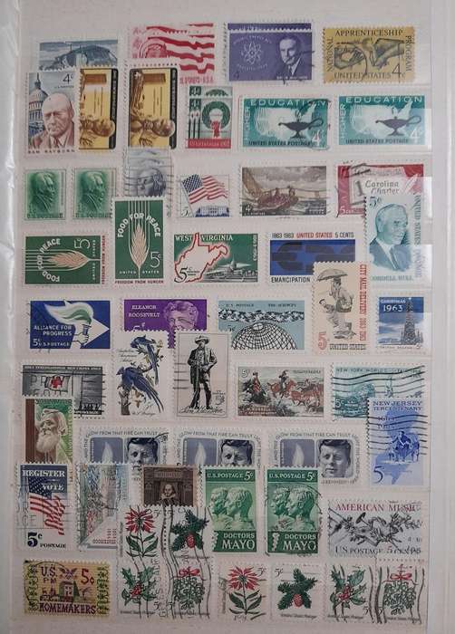 Comprehensive USA Stamp Collection, 1870 to 1985, Over 2100 Stamps & Stamp Blocks, America