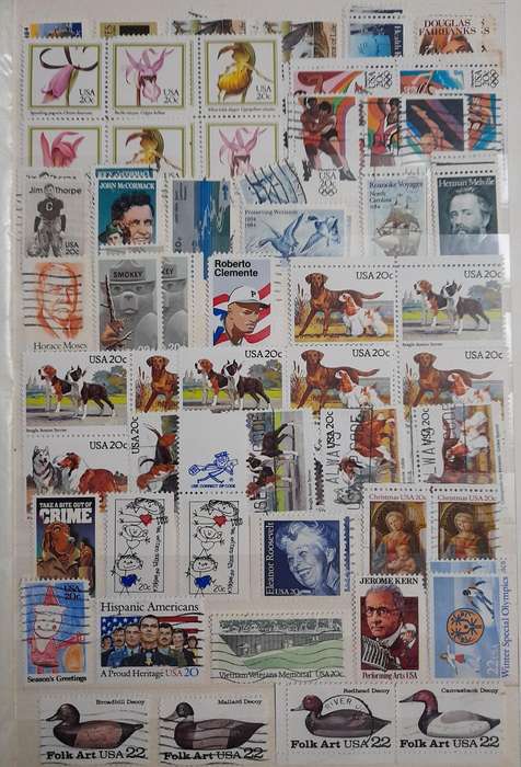 Comprehensive USA Stamp Collection, 1870 to 1985, Over 2100 Stamps & Stamp Blocks, America