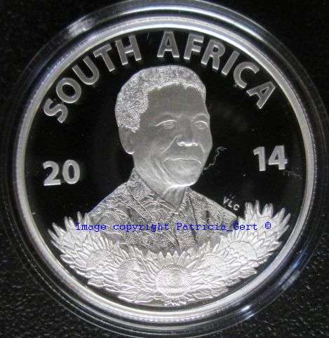 2014 Nelson Mandela Protea Proof Silver R1 coin!!