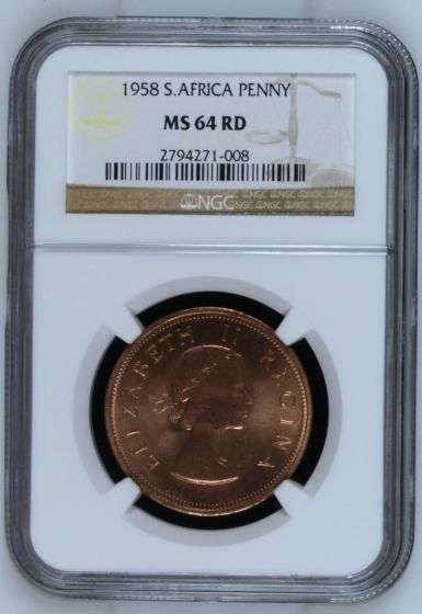 1958 Penny NGC graded  MS64RD!!! Second Finest known at NGC!!!