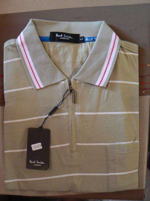 PAUL SMITH - Golf Shirt - LARGE - LIGHT BROWN (KAKI) - BRAND NEW