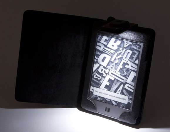 NEW!! LOCAL STOCK!! BLACK PU LEATHER CASE COVER FOR AMAZON KINDLE TOUCH WIFI/3G WITH BUILT-IN LIGHT