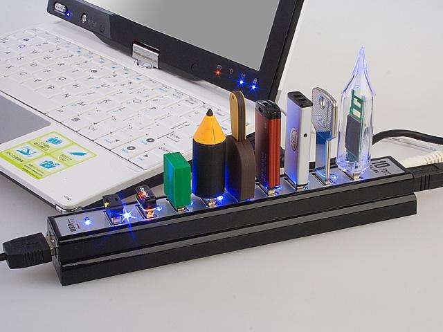 LOCAL STOCK!! FREE SHIPPING!! USB 2.0 10 Port Hub With 480Mbps Hi-Speed + Self-Power supply