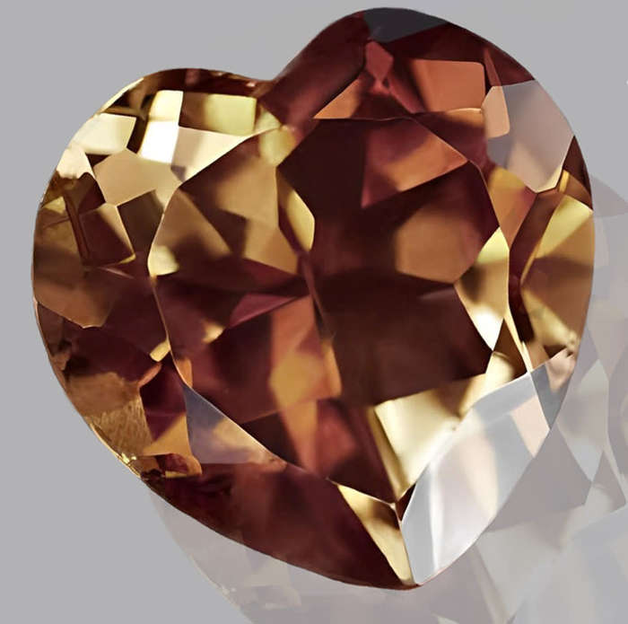 Topaz Imperial 3.80ct Champagne Tones, Heart  Gemstone