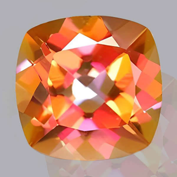 Topaz Azotic 2.55ct Multi Colour Cushion, Gemstone