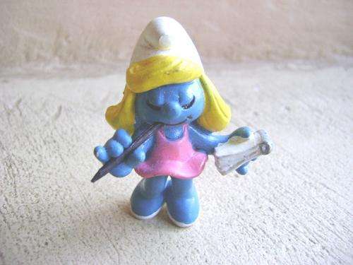 VINTAGE PEYO BULLY WG PINK DRESS SECRETARY SMURFETTE RARE!