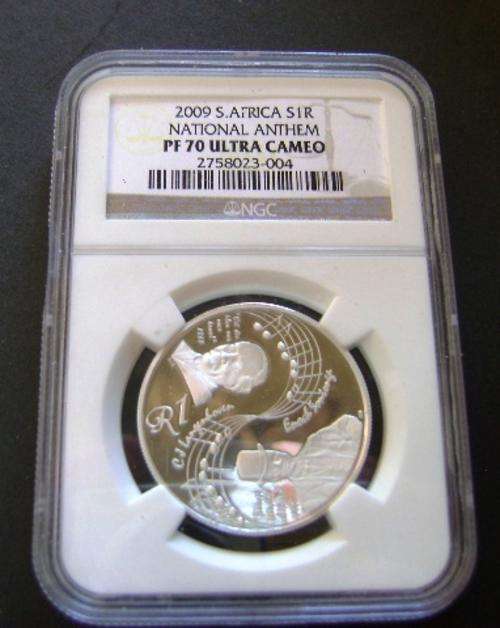 2009 SA R 1 SILVER NATIONAL ANTHEM PF 70 ULTRA CAMEO NGC