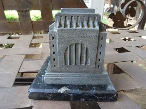 ORIGINAL VOORTREKKER MONUMENT MONEY BOX ON MARBLE BASE