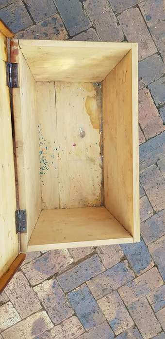 ANTIQUE YELLOWOOD OX-WAGON KIST 650 X 390 X 300 MM HOOG.