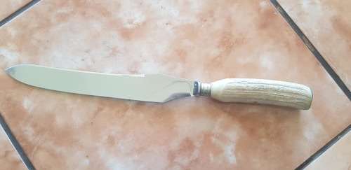 VINTAGE STAG HANDLE JOSEPH ROGERS CARVING KNIFE