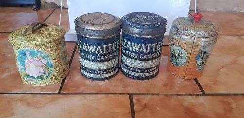 1940`S KITCHEN CANNISTERS ON SHELF