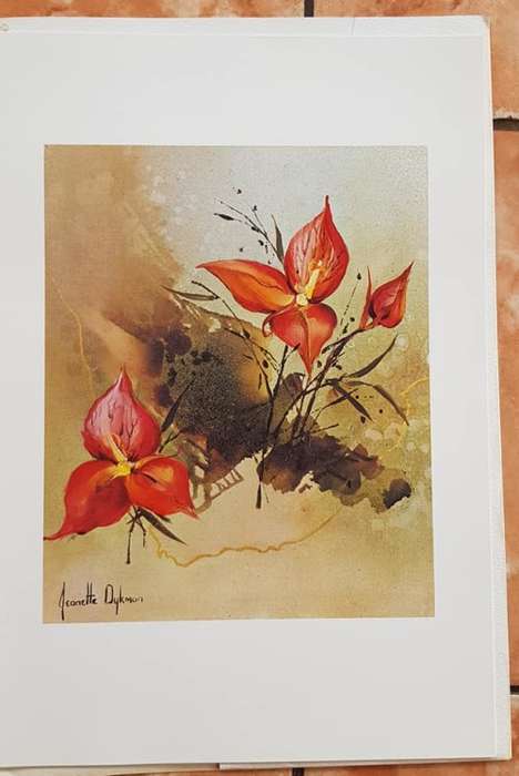 1983 JEANETTE DYKMAN BOUQUET OF 5 PRINTS A3 SIZE