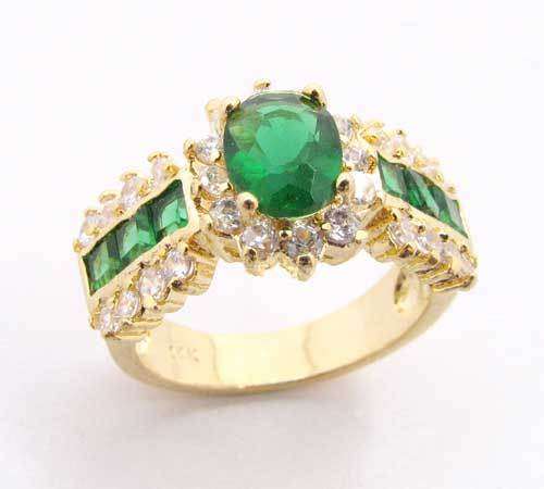 Emerald 14k Yellow Gold Ring Sz 8 TOUCH OF CLASS!!!!!!!!!