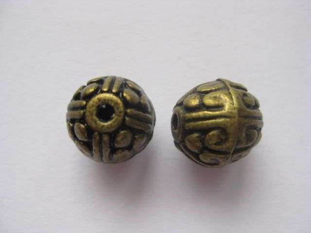 Spacer, ball, antique bronze, 10mm, 5pcs