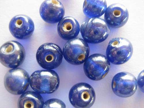 Indian glass beads, blue, 6mm, 20pcs