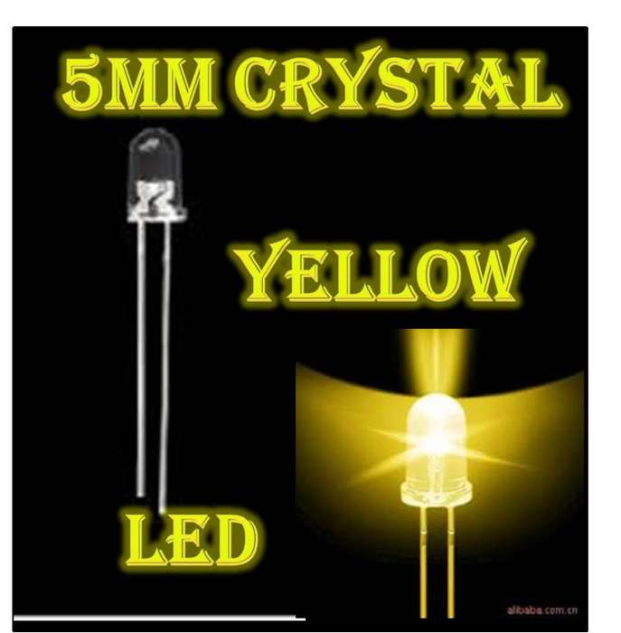 5mm  Neon Yellow Crystal Clear LED Light Lamp  **
