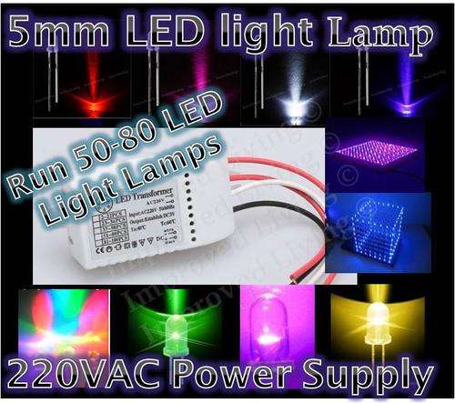 5mm LED Light Lamp 220VAC power supply **NO RESISTORS NEEDED*Free shipping Option