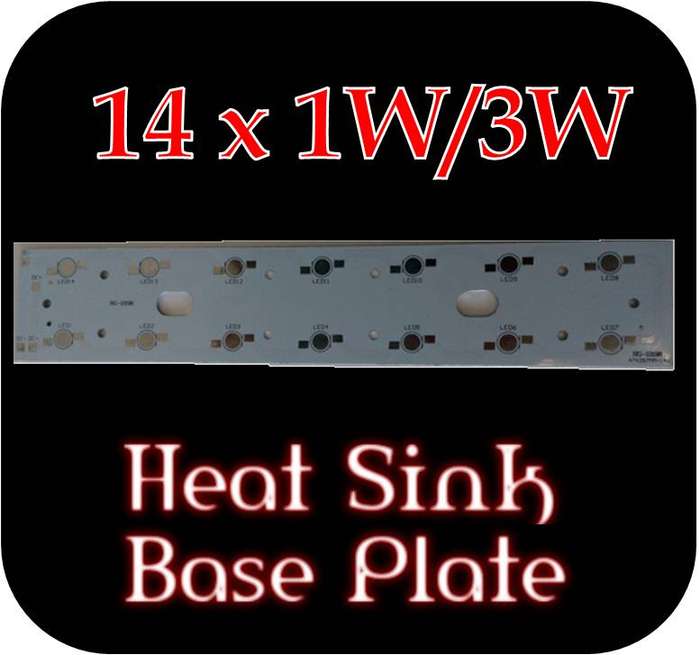 14 x 1/3W High Power LED chip Heat Sink Aluminium Base plate  *** Free Shipping Option