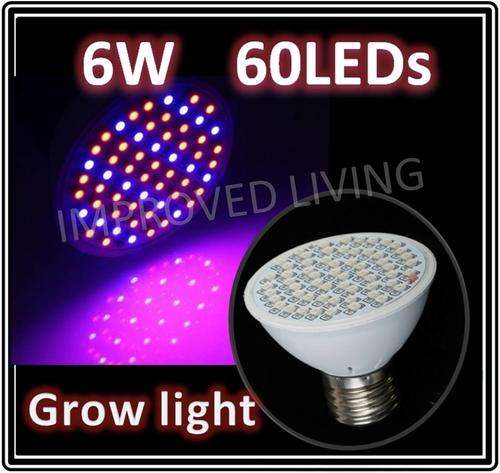 ***LED GROW Bulb E27*** 6 WATT 60LEDs = 40 Red & 20 Blue** Screw in type - Hydroponic LED light
