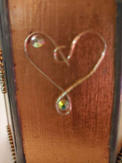 Hand made Bling caddy: pen/ anything holder, copper gilded. CC. SALE - WAS R400