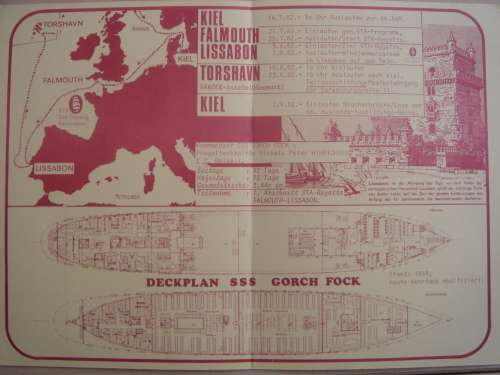 1982 - Maritime - Gorch Fock 66th Voyage Folder with MiNr 1132 stamped