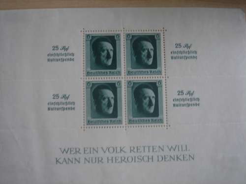 1937 Deutsches Reich MiNr 648 in Block 9 mint, hinged