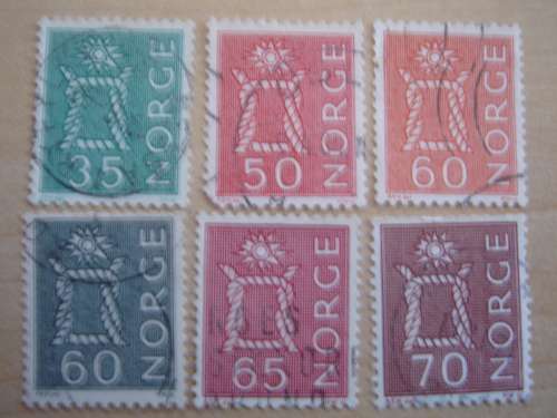 1962 Norway 35,50,60,65,70 Oere used, stamped