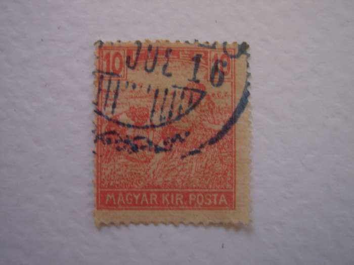 1916 Hungary - Harvesters 10f red used, stamped