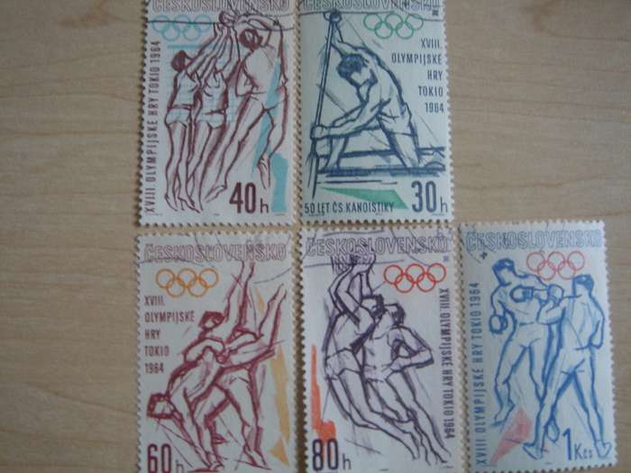 1963 CZ - Tokyo Olympics 1964 - SG1385-1389 used, stamped