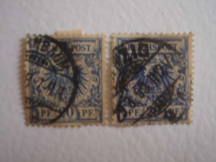 1889/95 Deutsches Reich MiNr 48 b + d used, stamped