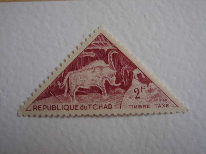 1962 Chad - Bushmen Painting 2 F triangular MNH