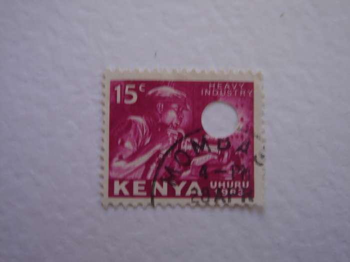 1963 Kenya - Heavy Industry 15 c used, stamped