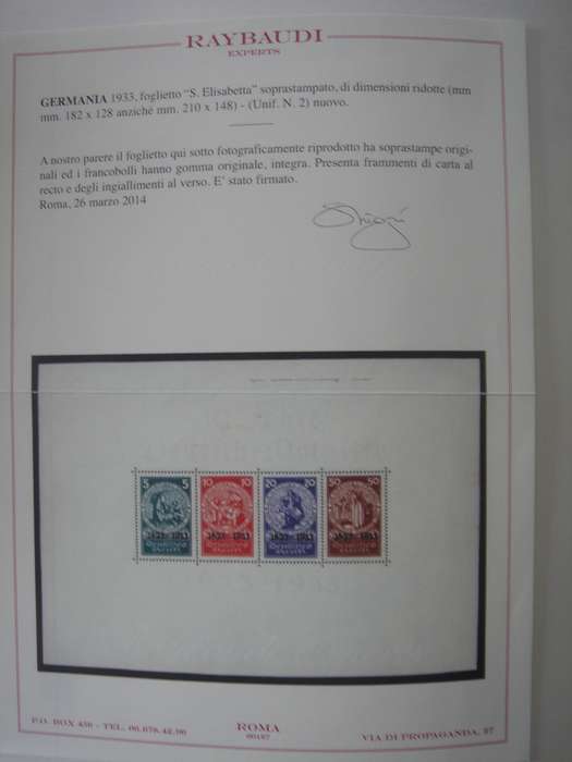1933 Deutsches Reich MiNr 508-511 in Block 2 MNH