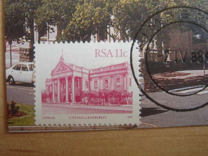 1984 RSA - Postcard (unused) Kimberley City Hall 11 c stamped