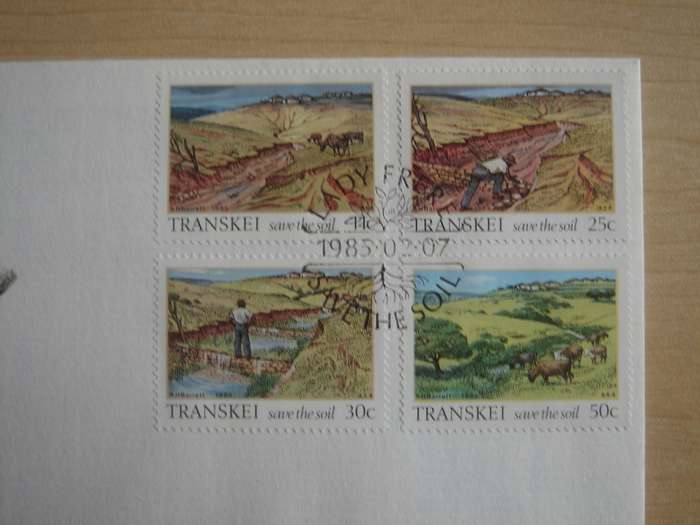 1985 Transkei - Save the Soil Series 11,25,30,50 c stamped on FDC
