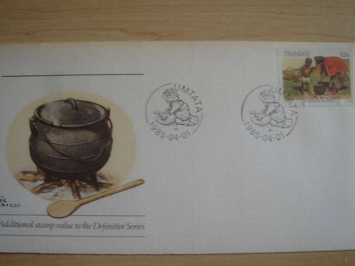 1985 Transkei - Meal Preparation 12 c stamped on FDC