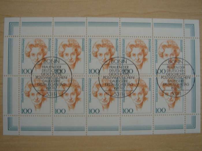 1997 - Kleinbogen (mini sheet of 10 stamps) MiNr 1955-1956 stamped in Bonn