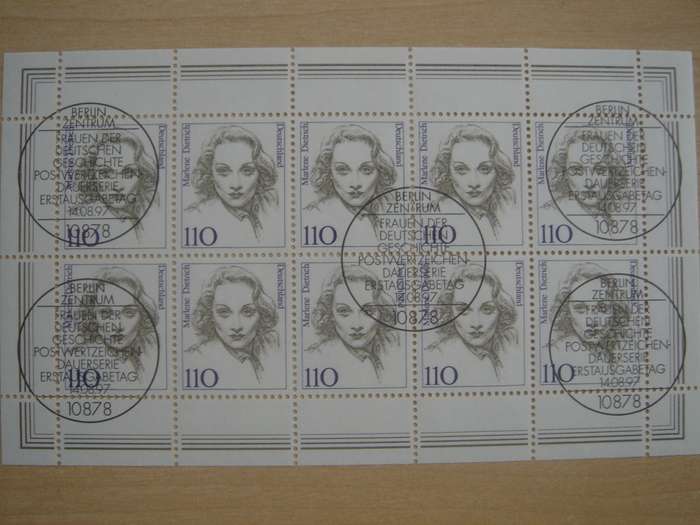 1997 - Kleinbogen (mini sheet of 10 stamps) MiNr 1939-1940 stamped in Berlin