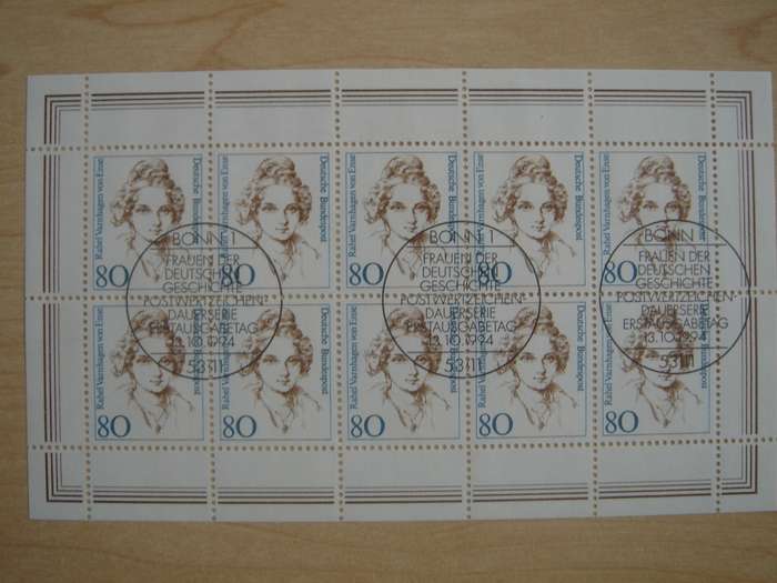 1994 - Kleinbogen (mini sheet of 10 stamps) MiNr 1755-1756 stamped in Bonn