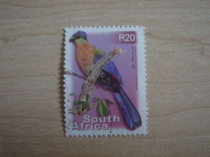 2000 RSA - Purple-crested Turaco R20 used, stamped