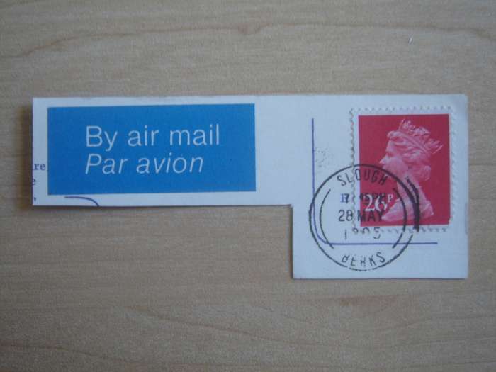 1982 England - QE II Machins 26 P on postal item, stamped