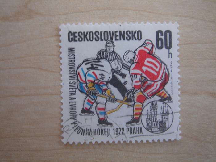 1972 Czechoslovakia - Ice Hockey 60 h used, stamped