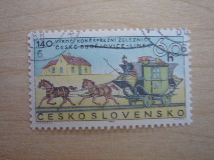 1968 Czechoslovakia - Post Coach 60 h used, stamped