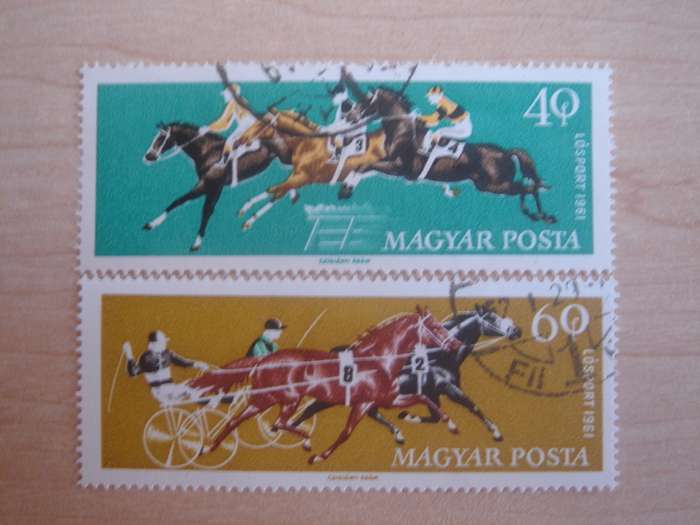 1961 Hungary - Horse Racing 40,60 f used, stamped